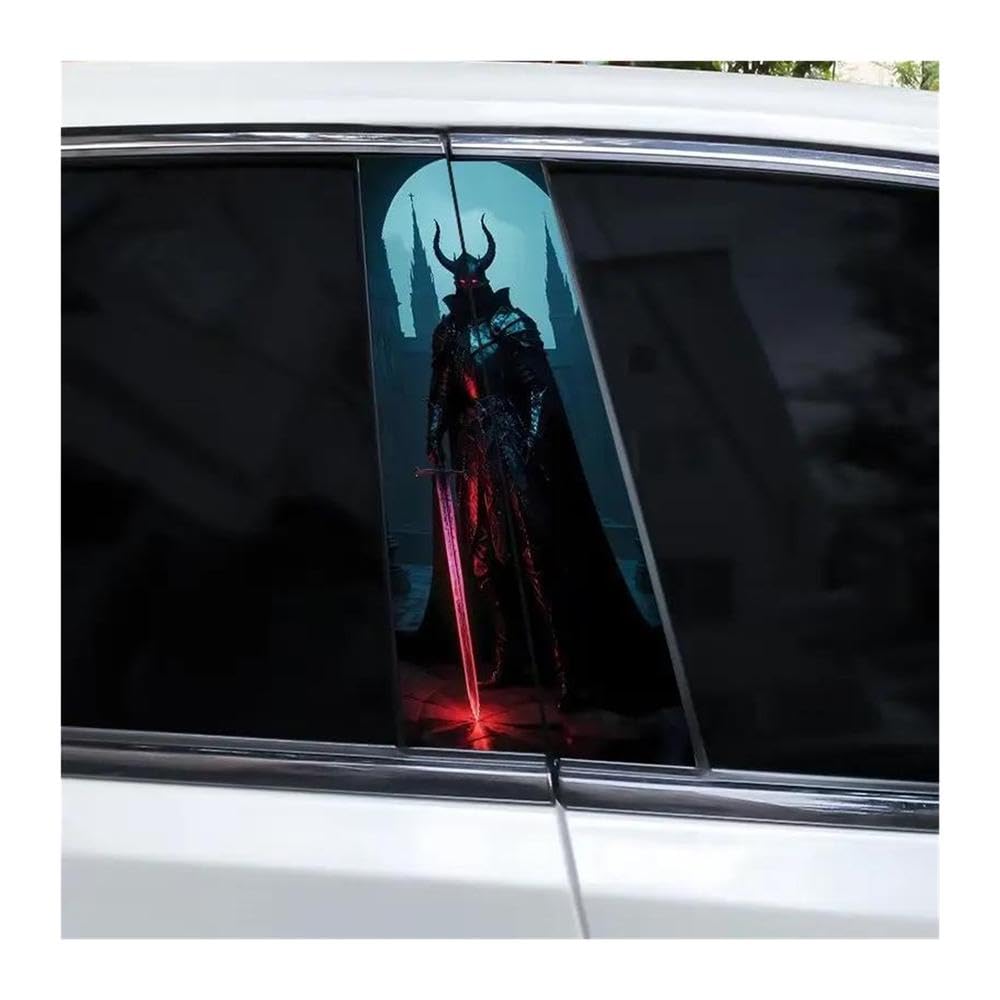 Decorative Items 2pcs Car Center Column Stickers DIY Horror Skull Car Door Pillar Stickers(F)