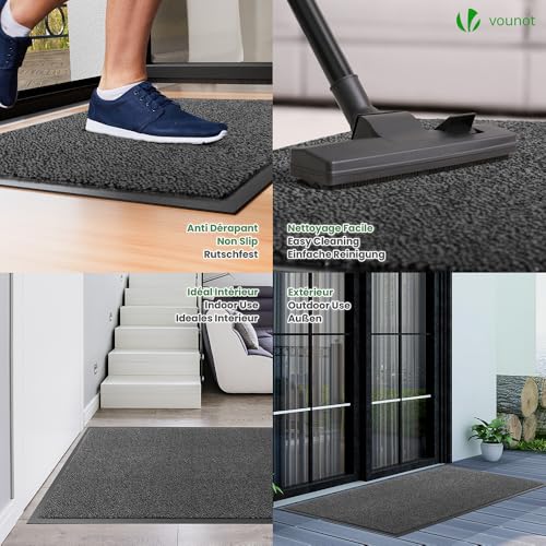 VOUNOT Felpudo de entrada de gran resistencia y durabilidad, alfombra lavable de 90x120cm 5