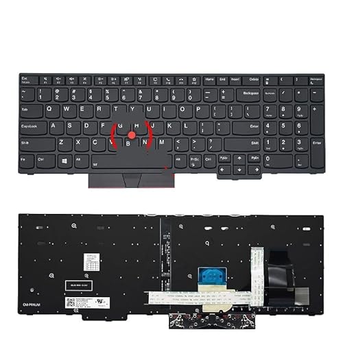 ThinkPad E580 E585 E590 E595 L580 L590 T590 FRU 01YP560 01YP640 01YP720 P52 P72�p�X�y�C���ꃍ�V�A��US/RU�L�[�{�[�h �������ȒP(US Black Backlight)