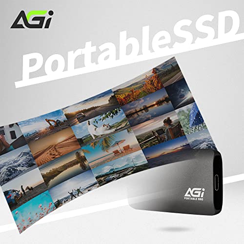 Agi 2Tb Ed138 Portable External Ssd, Usb3.2 Gen2 Type-C To Type-C/Type-A Cable, Aluminum Housing. (R/W Speed Up To 550/500 Mb/S) #TOP4