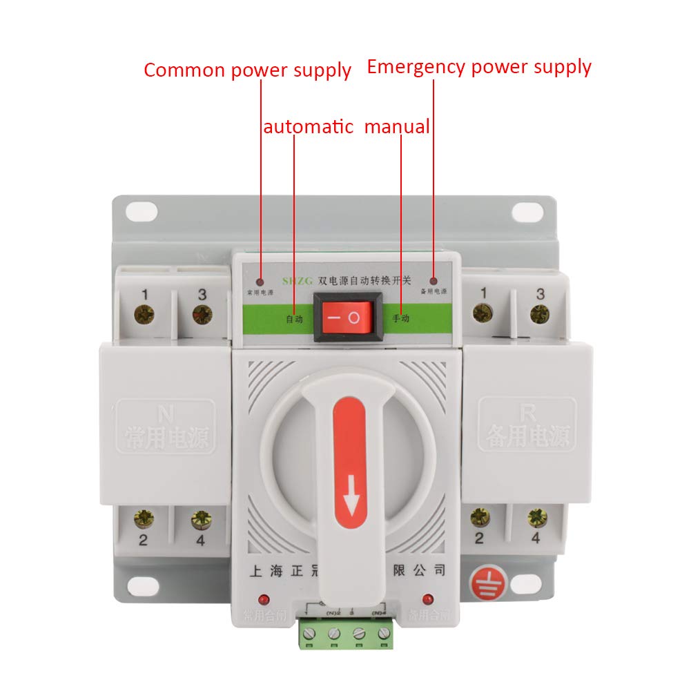 63A 2P Mini Power Toggle Controller Automatic Transfer Change-Over Switch Circuit Breaker