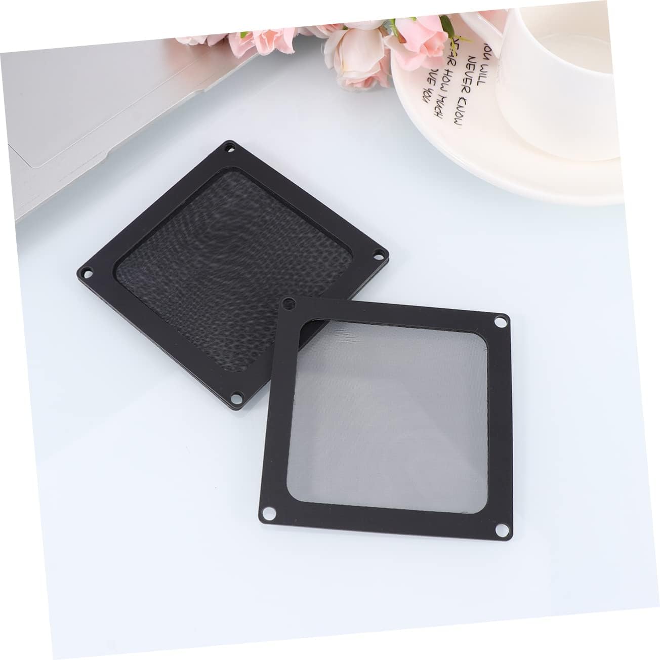 MERRYHAPY 4pcs Professional Computer Screen Dust Net for Computer Case Fan Fine Mesh Noise Reduction