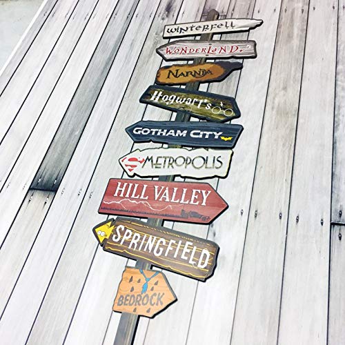 PLACA DECORATIVA INDICATIVA - CIDADES DOS FILMES