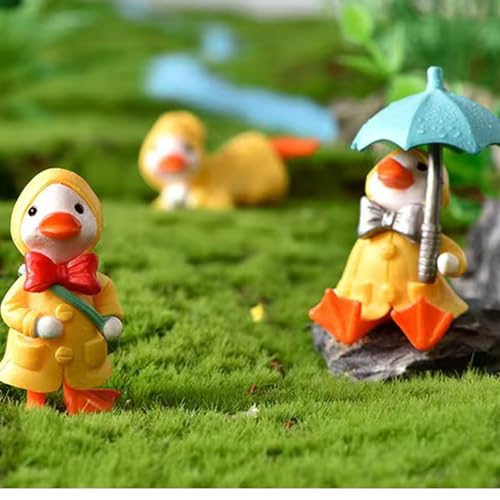 Estatuas de Patos en Resina Pintadas a Mano 4 Piezas miniatura 4