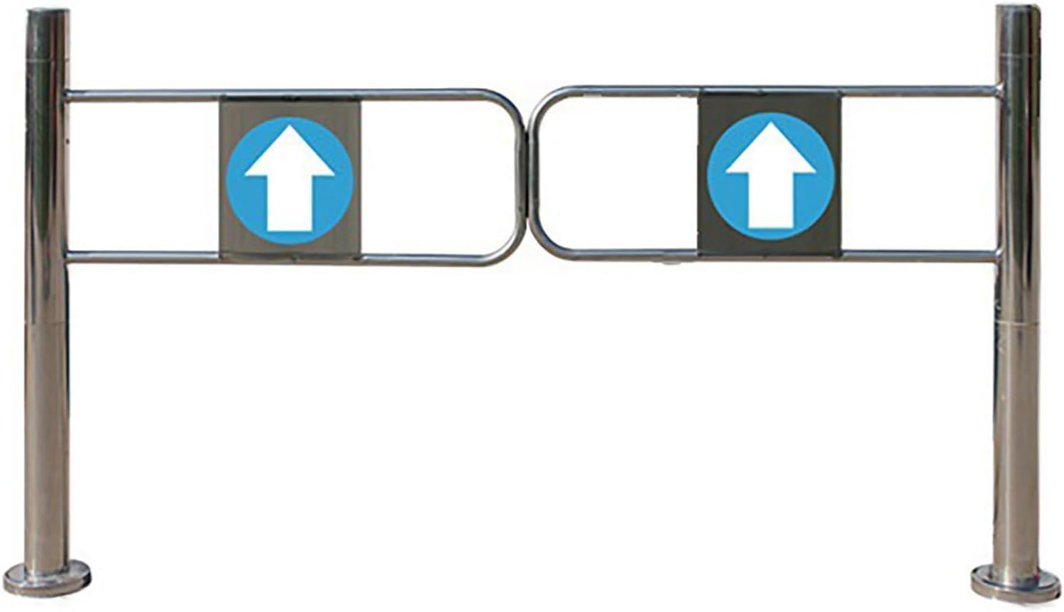 1-Way Stainless Steel Door for Supermarkets, Warehouse Pedestrian Metal Door, Entrance Swing Gate, Automatic Swing Gate One-Way Door, for Store/Library(Silver)(50×97 Cm)