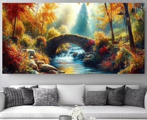 Tableau strass diamant canevas débutant sans stress : kit complet géant forêt 100x200