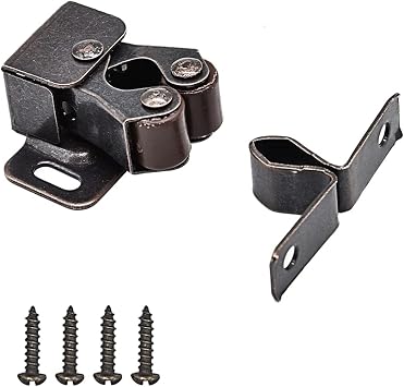 20Pcs Cupboard Closet Cabinet Door Double Ball Roller Catch Latch Cold Rolled Steel  Bronze Tone