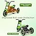 BABY JOY Kids Tricycle, 3-Wheel Toddler Bike with Foot Pedals, Forward/Backward, Toddler Tricycle Ride on Trike with Steering Handlebars, Toy Gift for Boys Girls Aged 3+ (Green)