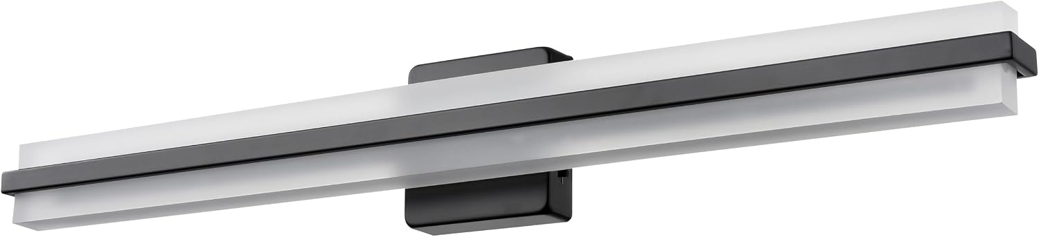 ML Lighting | Troy Collection | 7551-MB | LED Light Vanity in Matte Black Finish with Acrylic Plastic Shade | 3000K 4000K 5000K | Warm Color Temperature for Ambient Atmosphere
