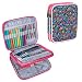 Teamoy Organizer Case for Interchangeable Circular Knitting Needles, Crochet hooks and Knitting Accessories, Keep All in One Place and Easy to Carry, Flowers Blue (No Accessories Included)