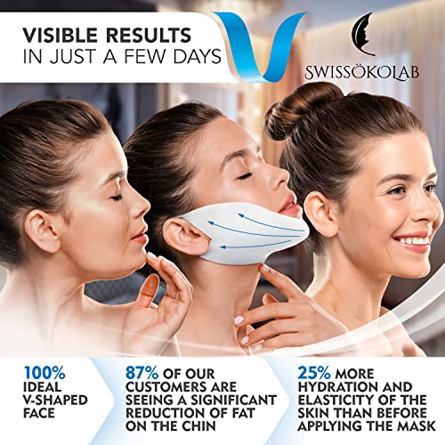 SWISS KOLAB V shape lifting up Face Mask Chin Up Patch Double Chin Reducer Chin Contour Tightening Firming Face Lift Tape Mask V-Line Neck Lifting Patches V Shaped Slimming Face Mask 5 pcs