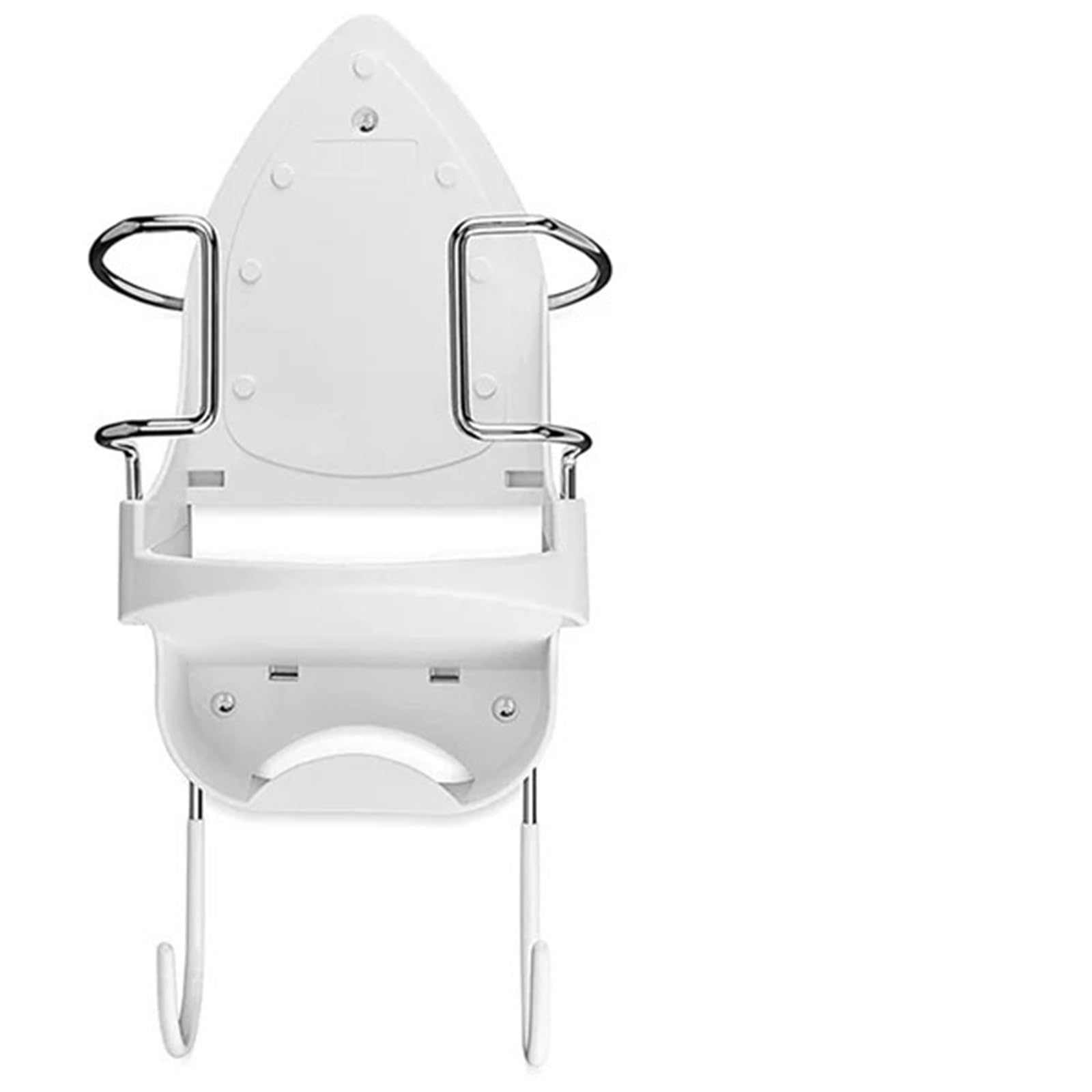 ENWWCH Iron Board Hanger Wall Mount Holder And Ironing Storage Organizer Shelf With Removable Hooks For Bathroom