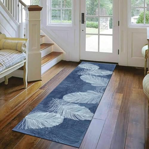 Image of SAGON 2x5 Ft Printed Runner Carpet - Cotton Bedside Rug for Bedroom & Living Room (Wing)