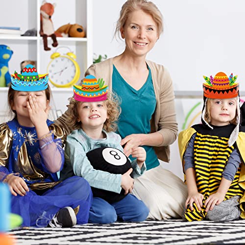 Chiazllta 24 Pieces Cinco De Mayo Fiesta Sombrero Party Hats Fun Fiesta Paper Party Crown Headbands Mexican Theme Decorations Favor Supplies thumb #6