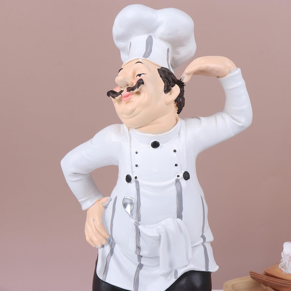 VANZACK Statua Chef in Resina Design Classico Decorazione Cucina Tavolo Casa Ristorante