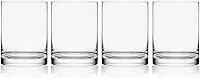 Mikasa Lana Double Old Fashioned Glasses Set of 4, 17oz Whiskey Rocks Glasses, Lead-Free Crystal, Dishwasher Safe
