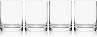 Mikasa Lana Double Old Fashioned Glasses Set of 4, 17oz Whiskey Rocks Glasses, Lead-Free Crystal, Dishwasher Safe