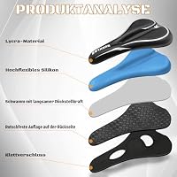 AEYINO Fahrradsitzkissen mit Gelkissen & Memory-Schaum I Ergonomischer Fahrradsitzbezug für Damen und Herren mit 3-Zonen-Konzept I Bequemer Fahrradsattelbezug für Peloton & Fahrradsitz (RC200) – Ansicht 4