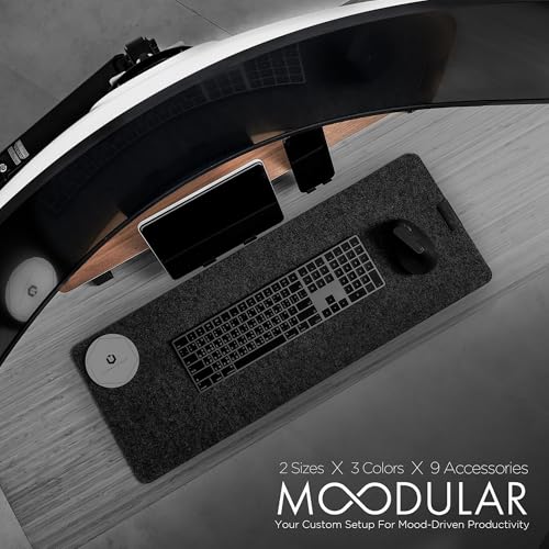 Image of ULTRARM Moodular Wooden Monitor Stand Desk Organizer, Standard 33.4 inch Walnut | Customizable Organized Workspace, Aluminum Slide Rails, 10 Add-Ons Sold Separately: Storage Drawer, Tablet, Phone & More