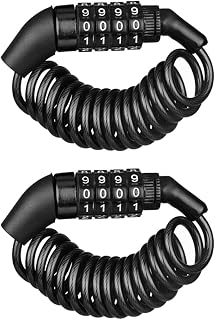 gudan Bicycle Lock Security Code 4 Digits Lock Anti-Theft Combination Code Security Bicycle Bicycle Accessories (2Pcs)