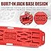BUNKER INDUST Offroad Traction Boards with Jack Lift Base, Mud Sand Tracks Snow Tire Traction Mat Recovery Ramp for 4X4 Jeep Truck SUV ATV UTV Pair Red Traction Pads (Gen 2th)