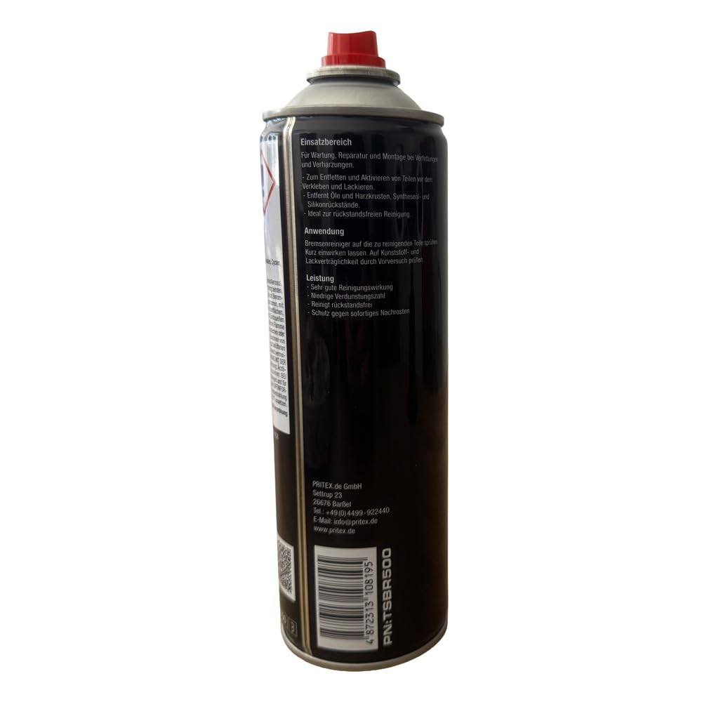 PRITEX – Bremsenreiniger Spray 48 x 500 ml – Auto Teilereiniger zur Entfettung von Bremsen, Kupplungen, Motor- & Maschinenteilen – rückstandsfrei & umweltneutral