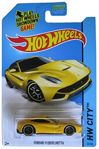 フェラーリ ホットウィール　F12 berlinetta 1:43 Ferrari F12 Berlinetta Yellow Elite Edition 1/43 Diecast Car