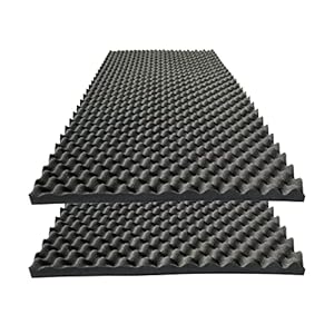 2 PCS Acoustic Panels,48”X24”X2” Egg Crate Foam Soundproof Foam Wall Panels,High Density Fireproof Noise Cancelling Foam Studio Foam Panel,Noise (Black)