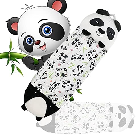 Kids Sleeping Bags ，Panda Pillow & Sleepy Sack Portable and Foldable, Lightweight and Breathable, 2 in 1 Pillow&Sleeping Bags for Spring and Summer (54x20in)