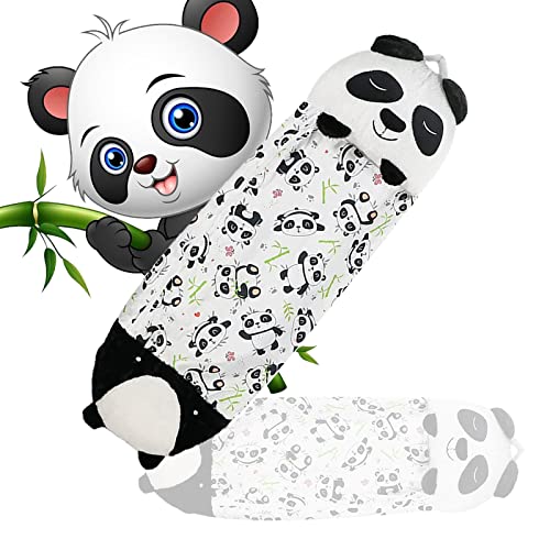 Kids Sleeping Bags ，Panda Pillow & Sleepy Sack Portable And Foldable, Lightweight And Breathable, 2 In 1 Pillow&Sleeping Bags For Spring And Summer (54X20In) #TOP1