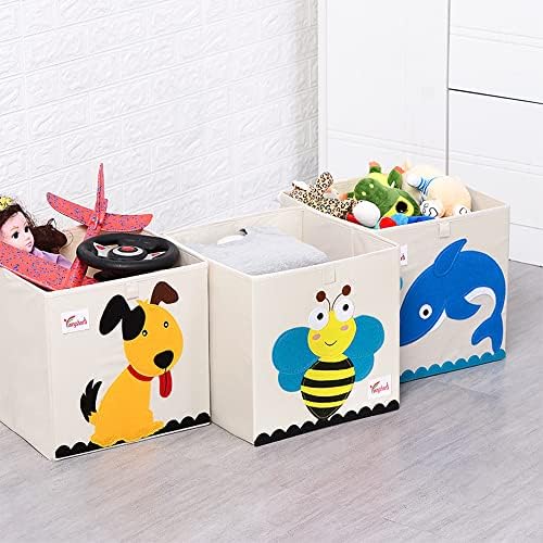 SITAKE 2 Pcs Foldable Animal Toy Storage Box/Bin/Cube, Collapsible Storage Organizer Basket Chest Container for Kids, Toddlers, Boys and Girls(13 x 13 x 13 Inch, Dog & Parrot) 8 511TrZ6WvBL. AC
