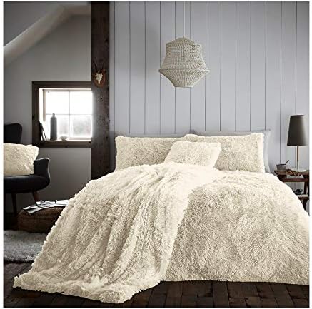 Hug and Snug Duvet Set Polyester Super Soft Warm and Cozy Fluffy Fur Fleece Double Bed Size, Hug & Snug Grey