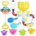 FunLittleToy 22 PCs Bath Toys for Toddler, Flower Water Station, Bath Squirters, Stacking Cups, Rotating Spray Water Toy, Birthday Gifts for Kids