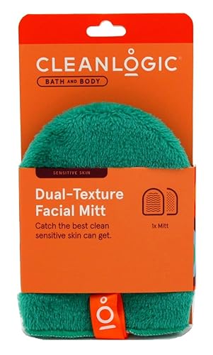 CleanLogic Manopla facial de doble textura, 1 unidad (paquete de 6)