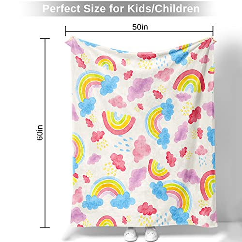 Yokyhom Rainbow Blanket For Boys Girls, Super Soft Fleece Kids Throw Blanket For Toddler Children Teen Boys Gift Ideas, Birthday Kids Blanket For Soft Bedroom Living Room, 50'' X 60'' #TOP3