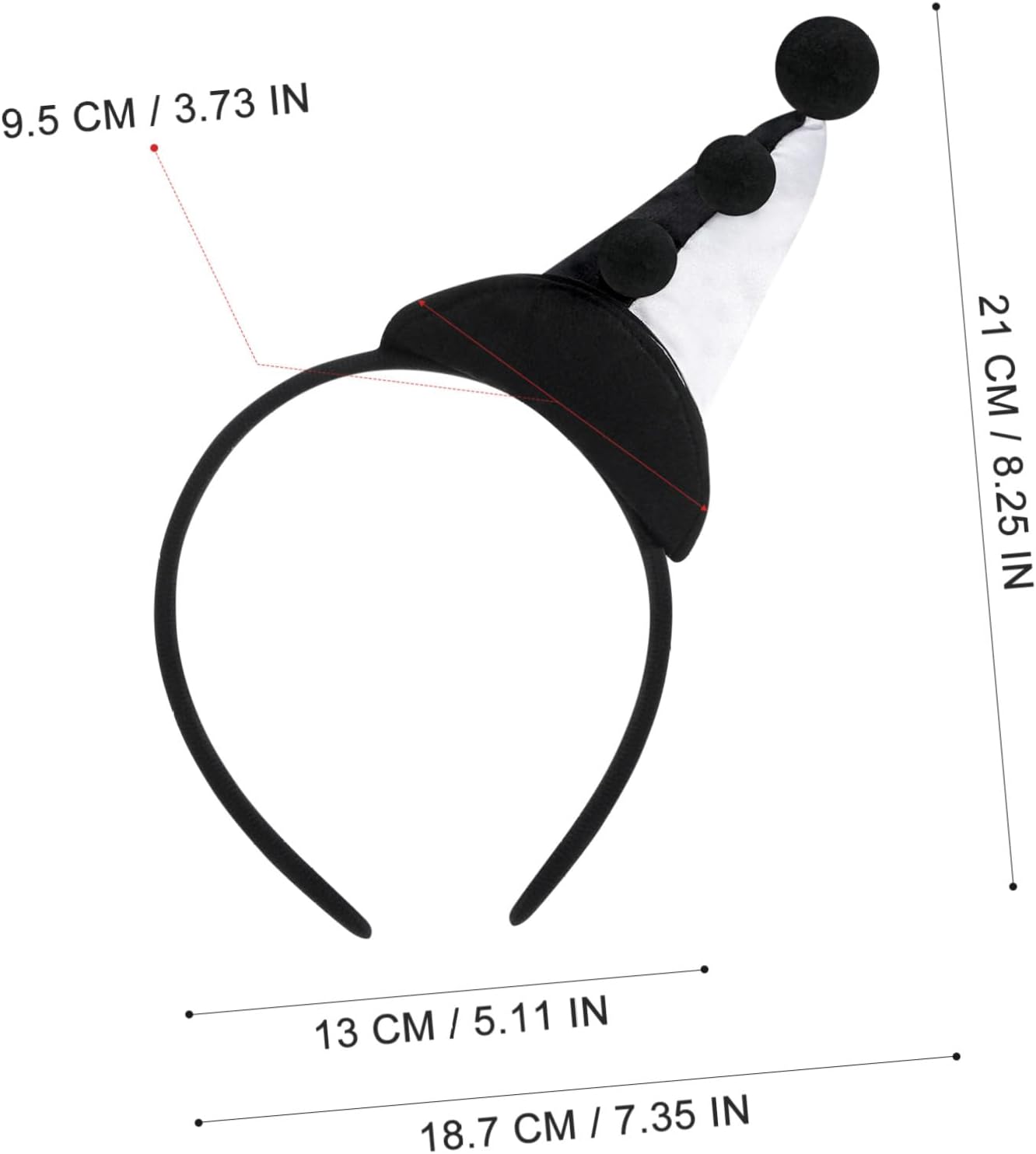 VICASKY Clown Black White Costume Headband Hat Art The Party Accessories Hair Spotty Hats Cylinder 2pcs Band Cartoon Headwear for Parties Masquerades New Year Headband 2026