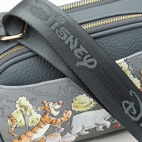 Wondapop - Eeyore Designer Series Double Zipper Crossbody/Shoulder Bag, Gray, A252282