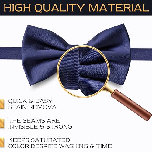 Image of Adam Young Men's Bow Ties Pre-Tied Style Formal Satin Classic Bowtie for Tuxedo Faux Silk