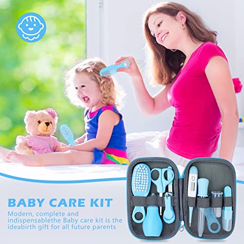 Vusddy Baby Pflegeset für Neugeborene - 10-teiliges Erstausstattung für Neugeborene - Tragbares Baby Hygiene Zubehör für Jungen und Mädchen - Ideal Neugeborenen Geschenk für Baby Shower(Blau) – Bild 6