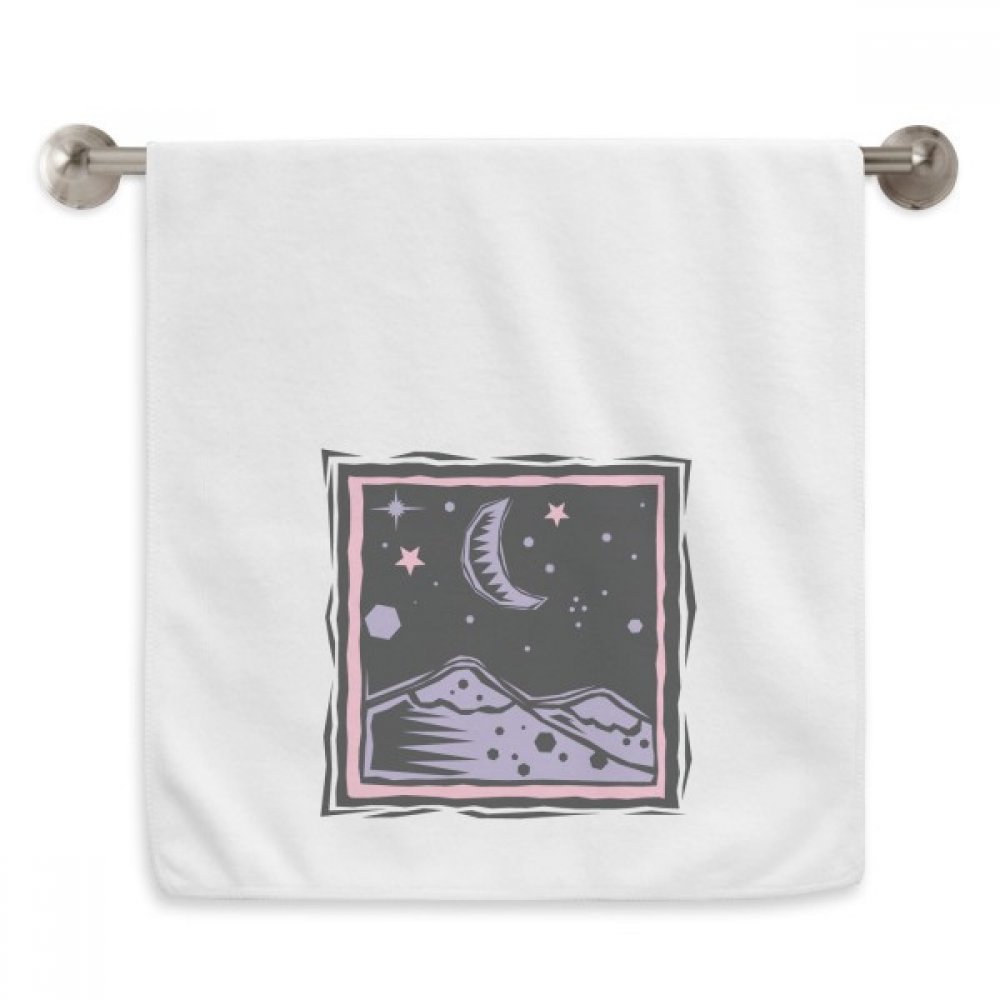 Serviettes débarbouillettes violettes lune étoile serviette blanche 13x29 pouces