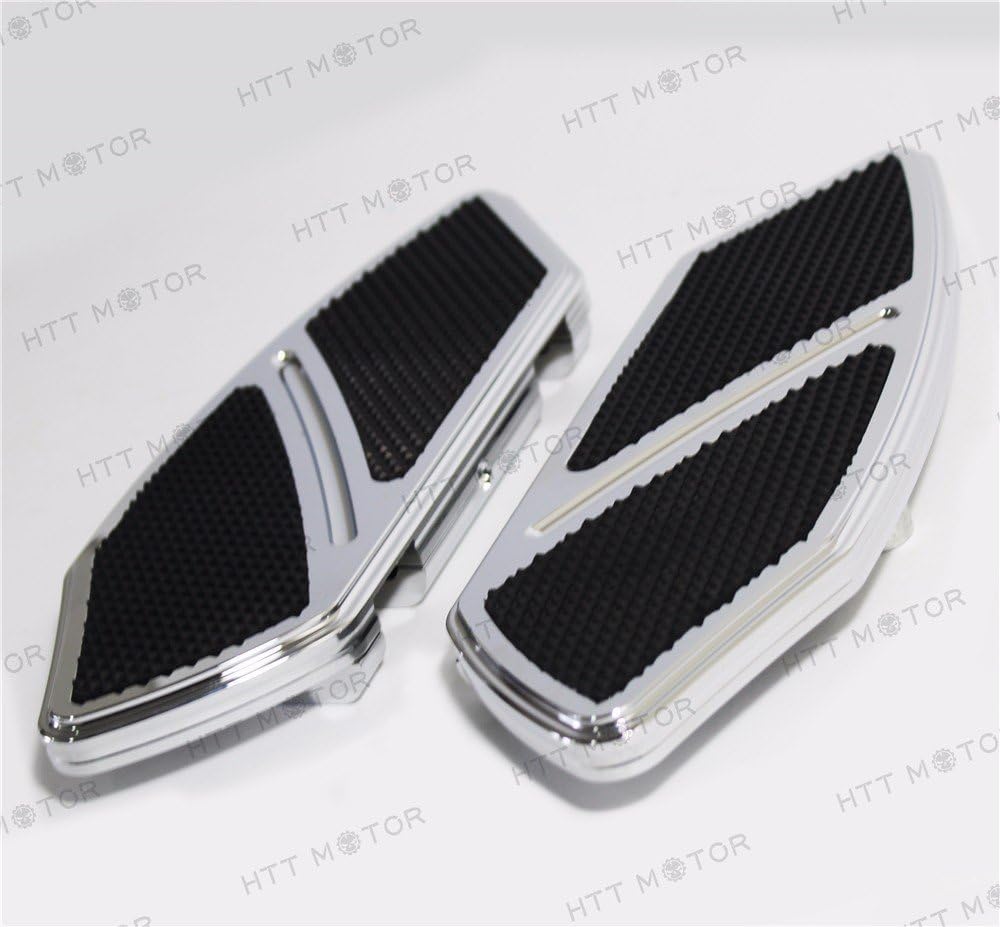 HTTMT H1316- Chrome Arc Edge Rear Passenger Foot Board Floorboard Compatible with Softail Harley Touring