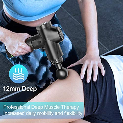 Massage Gun, 30 Snelheden Massage Pistool Diep Weefsel met 6 Massage Koppen, Krachtige, Antislip, Stille, Professionele… - Image 3