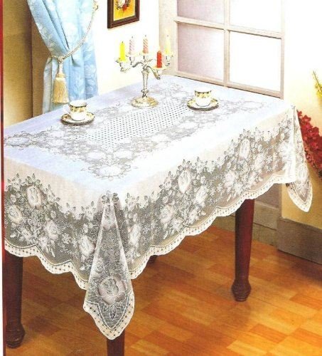 Rectangle Vinyl Lace Table Cloth Easy Clean
