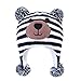 LANGZHEN Toddler Kids Infant Winter Hat,Earflap Knit Warm Cap Fleece Lined Beanie for Baby Boys (Bear -Navy Stripe, M(48-50CM/18.9