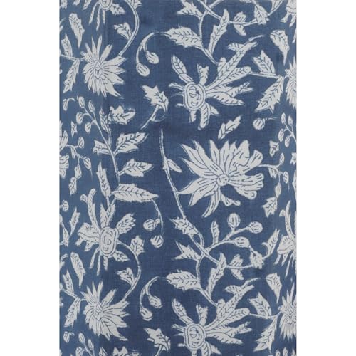Image of Floral Hand Block Printed 3.3 Gallon Decorative Waste Basket - Eco-Friendly Cardboard Trash Can, Plastic-Free & Sustainable, Perfect for Christmas and Housewarming Gifts (1, Blue Sun FLOWAR)