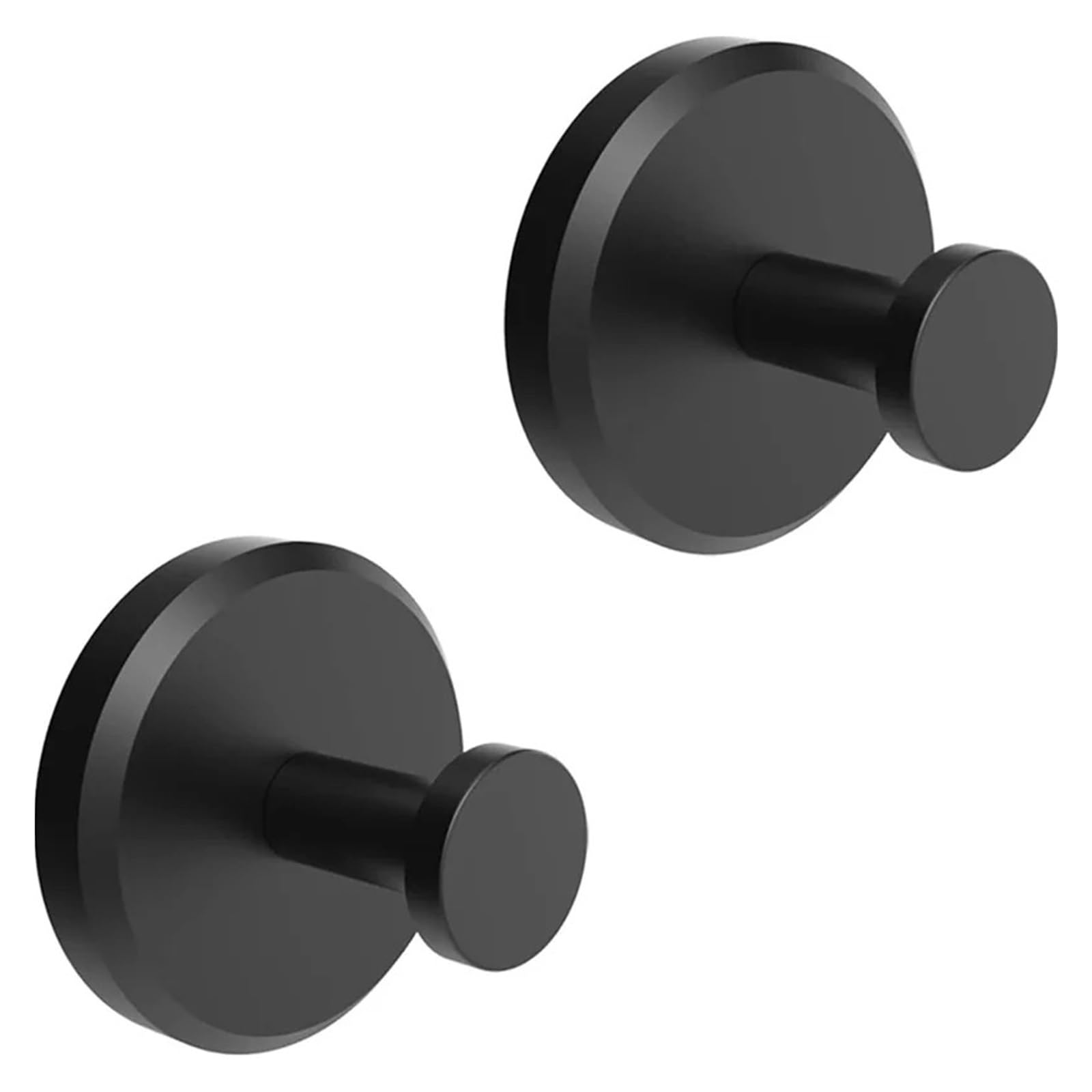 YUSUZH 6Pcs Stainless Steel Suction Hooks Black Gold No-Punch for Bathroom Bedroom Hanging for Bathroom & Kitchen(Black)