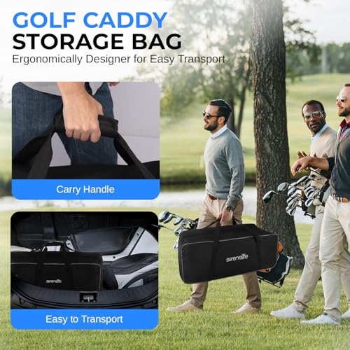 Portable Golf Trolley Duffel Bag - Water-Resistant Extra Large Nylon Travel Duffel Luggage Bag with Durable Zippers, Large Compartment, Includes Shoulder Strap & Padded Handles - SereneLife SLGZBGA by SereneLife - Used condition - Image 2