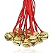 Kiddokids 12 Fancy Christmas Santa Hats with 12 Jingle Bell Necklaces Bulk for Christmas Party Favor Photo Booth; One Size Fits All.