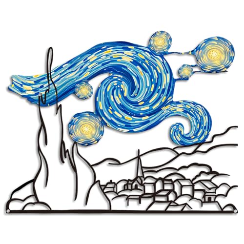 Kas Home The Starry Night Van Gogh Metal Wall Decor,
