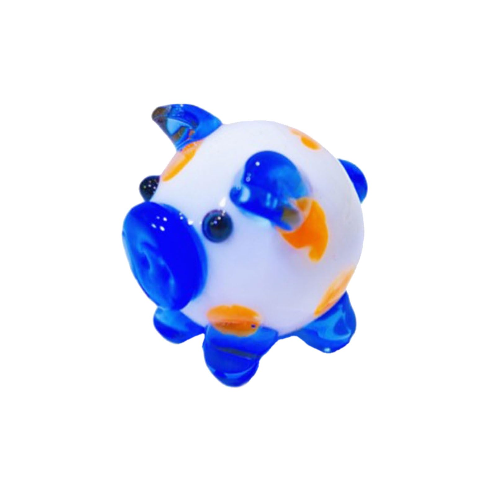 Osniyaw D Handmade Colourful Pig Figurine Made Of Glass, Miniature Animal Statue, Ornament For Home Ecorations An Office Esk Ecoration, Home Ecoration